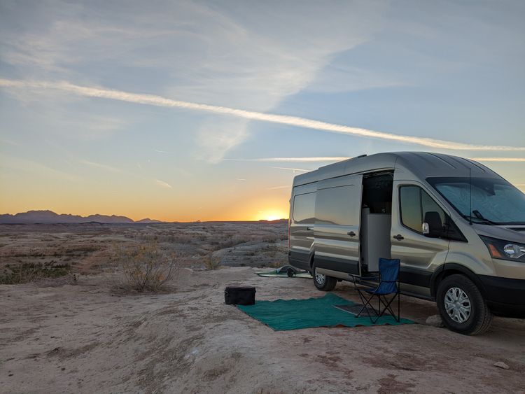 Winter camping in the Nevada desert